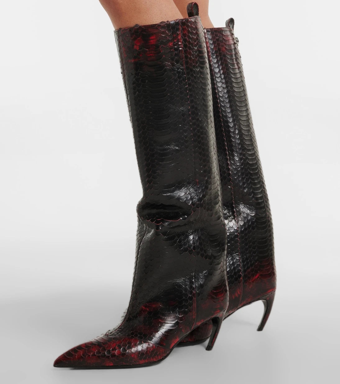 The Attico - Lea snake-effect leather knee-high boots