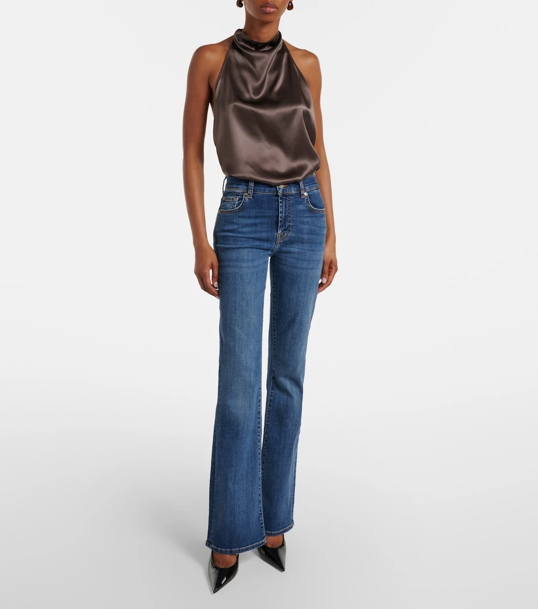 7 For All Mankind - بنطلون جينز بقصة ضيقة واسعة من الأسفل (Leggy bootcut jeans)