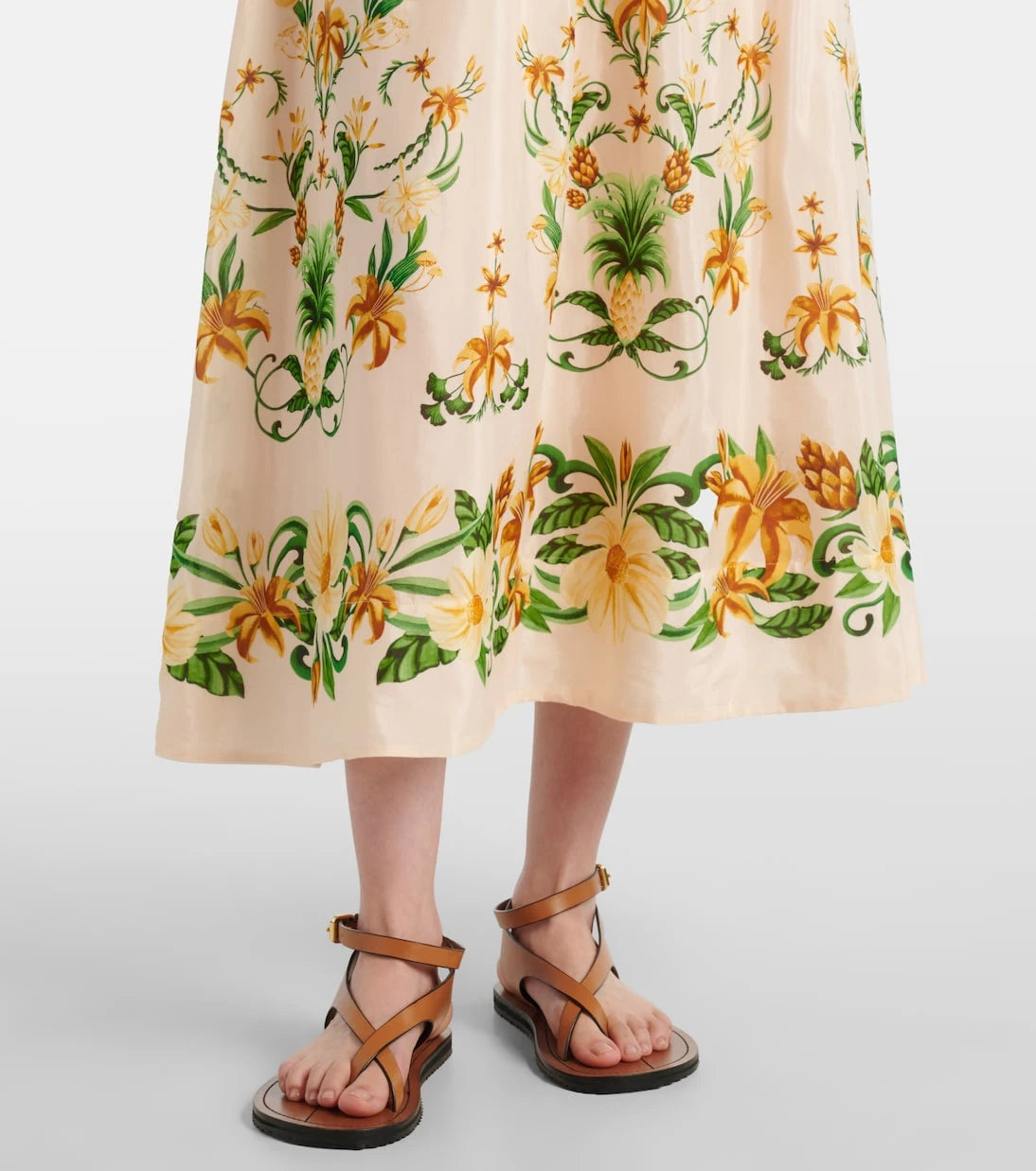 Farm Rio - Floral cotton-blend midi dress