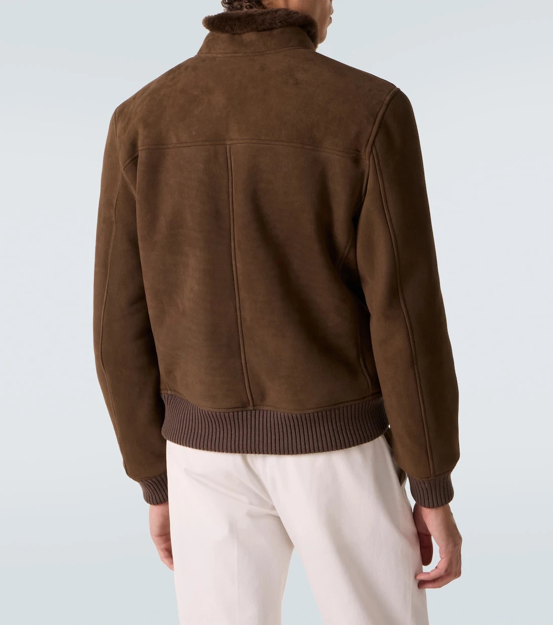 Thom Sweeney - Shearling-lined suede bomber jacket