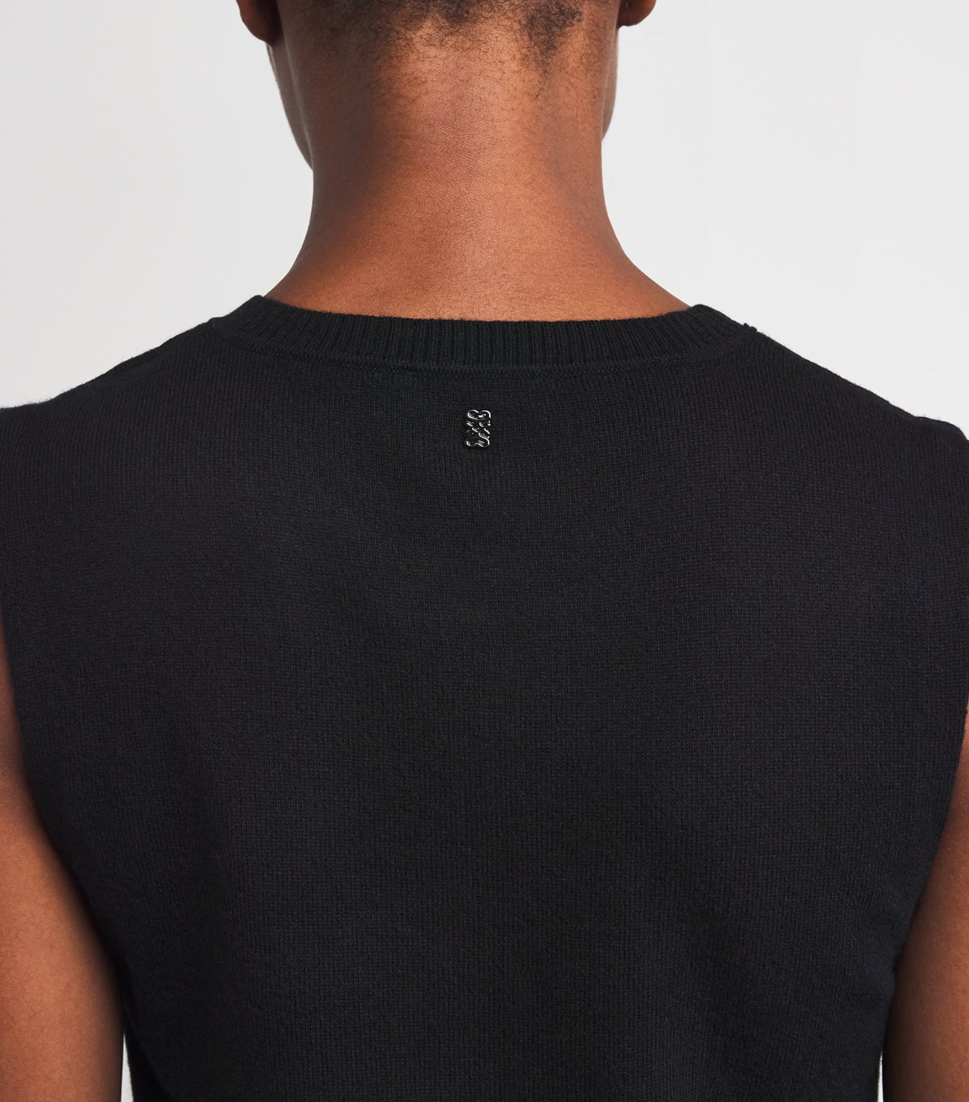 Sandro Paris Black Wool-Cashmere Sweater Vest