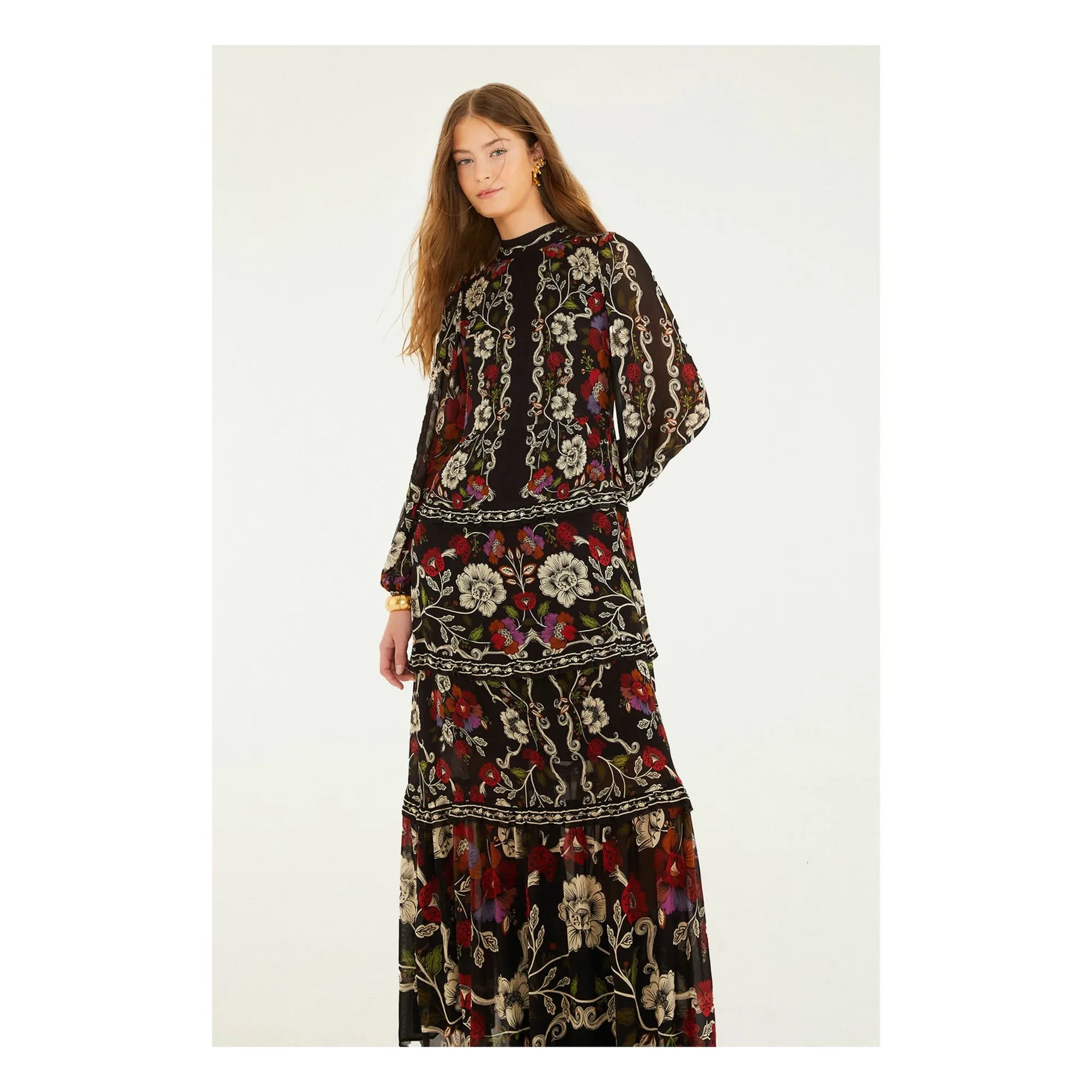 Farm Rio - Rococo Flowers dress | Black
