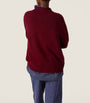 Miu Miu Burgundy Cashmere Logo Polo Sweater