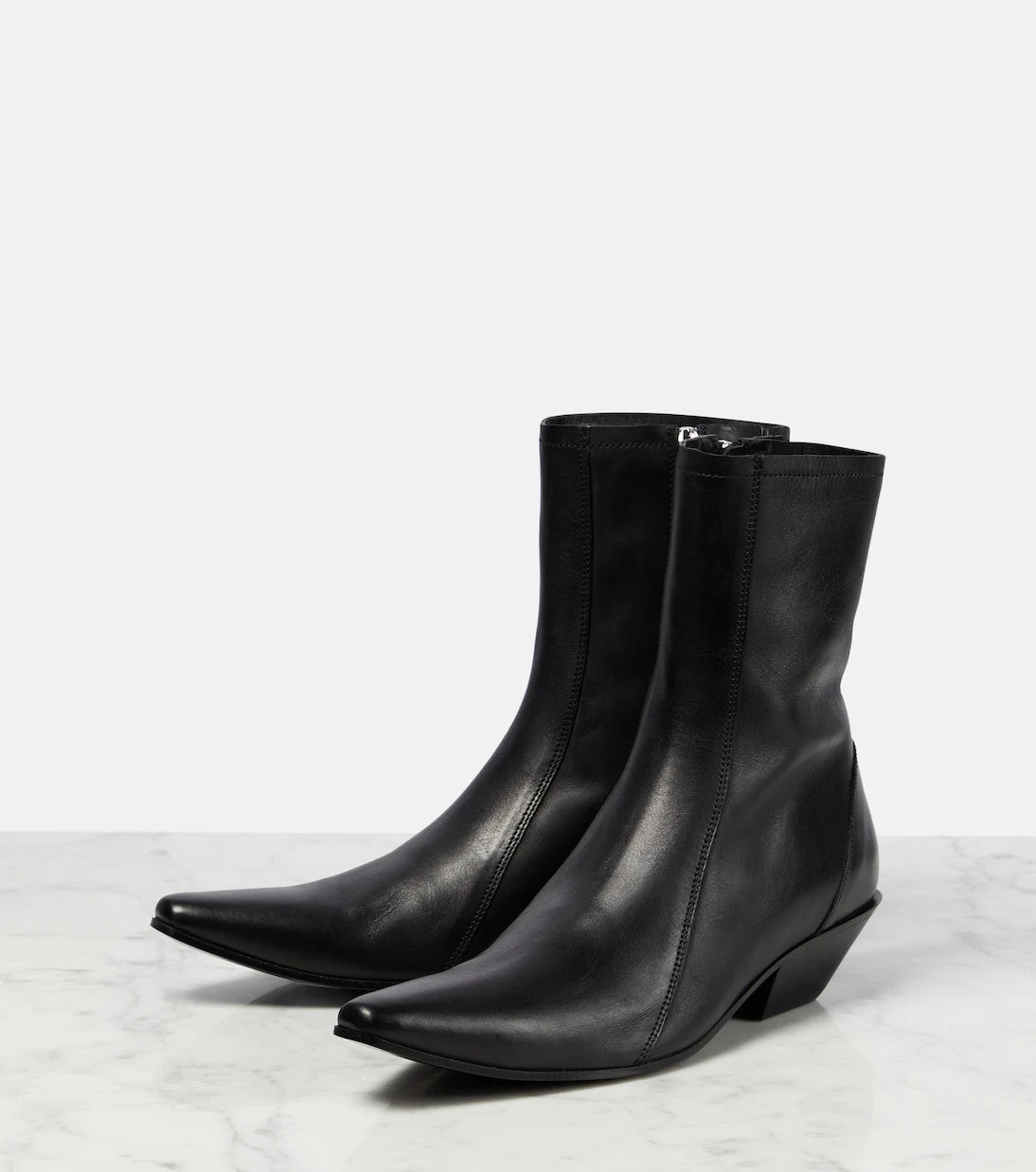 Acne Studios - جزمة رعاة البقر الجلدية