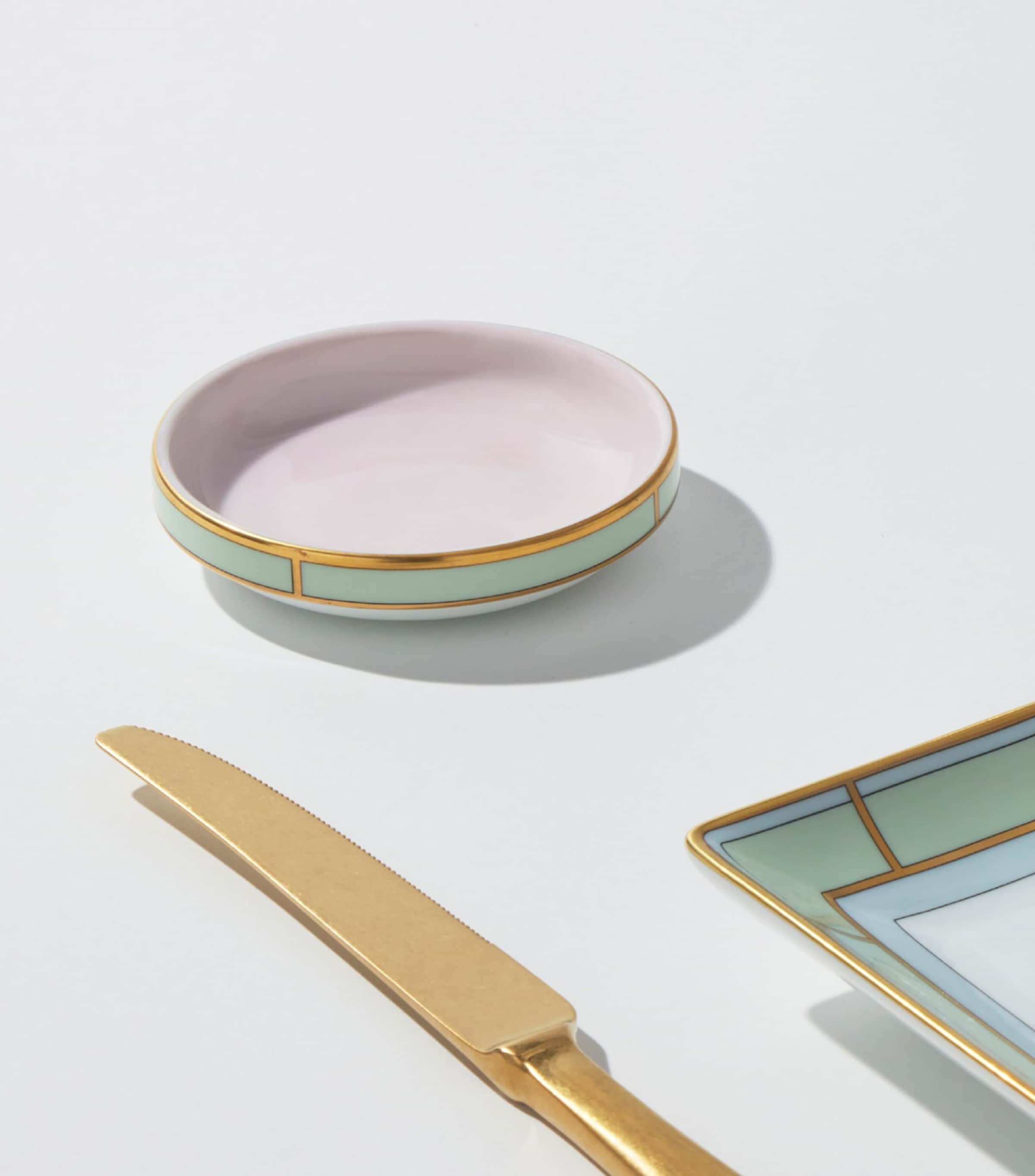 GINORI 1735 Porcelain Colonna Diva Rosa Butter Dish (10cm)