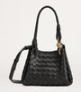 Bottega Veneta Black Small Leather Parachute Shoulder Bag