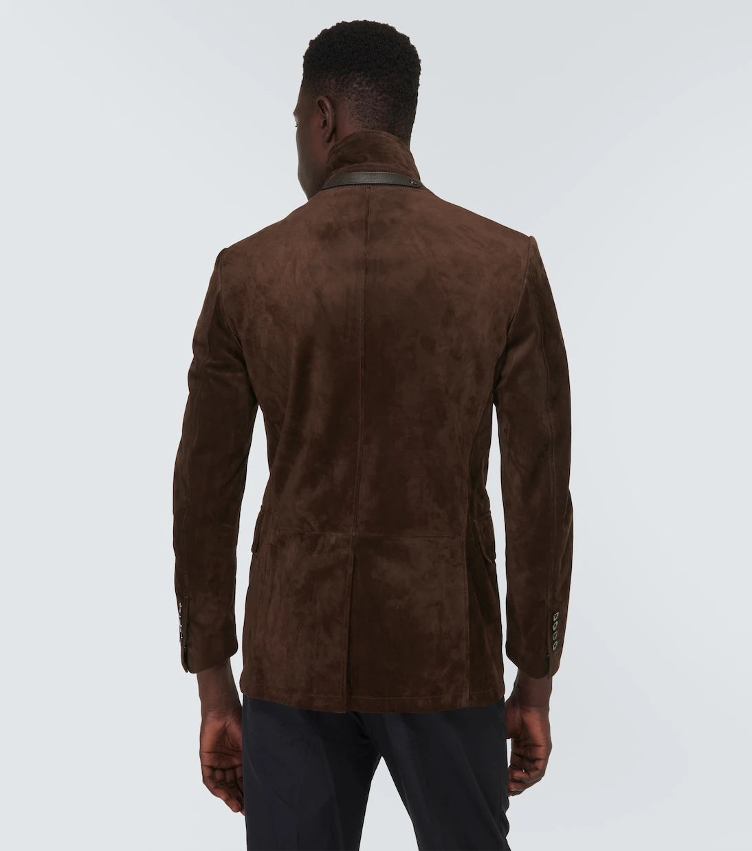 Tom Ford - Leather-trimmed suede blazer