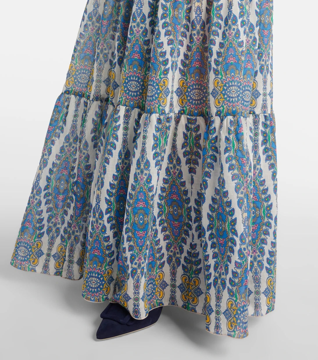 Etro - Printed tiered cotton and silk maxi dress