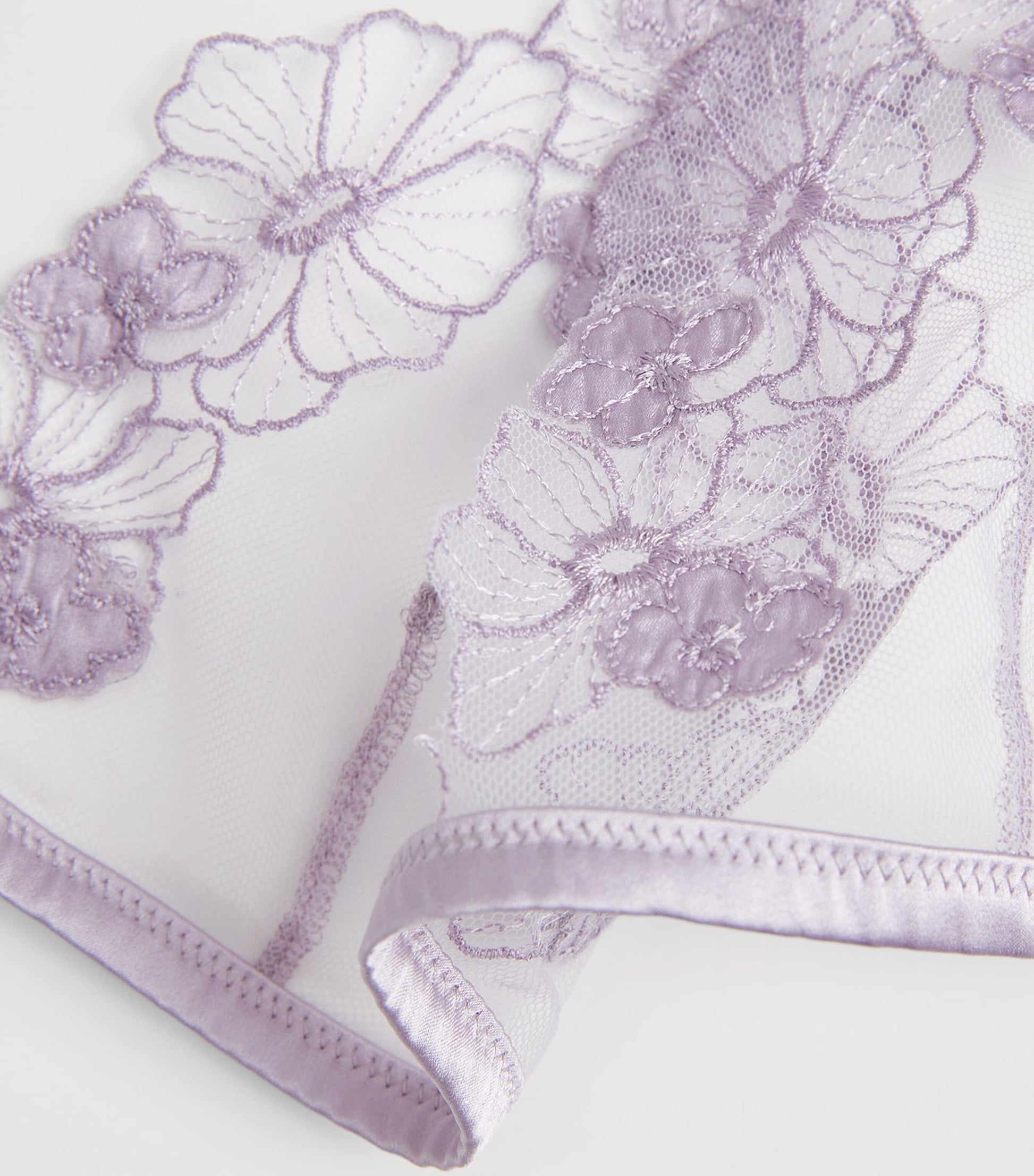 Kiki de Montparnasse Purple Floral-Lace Triangle Bra