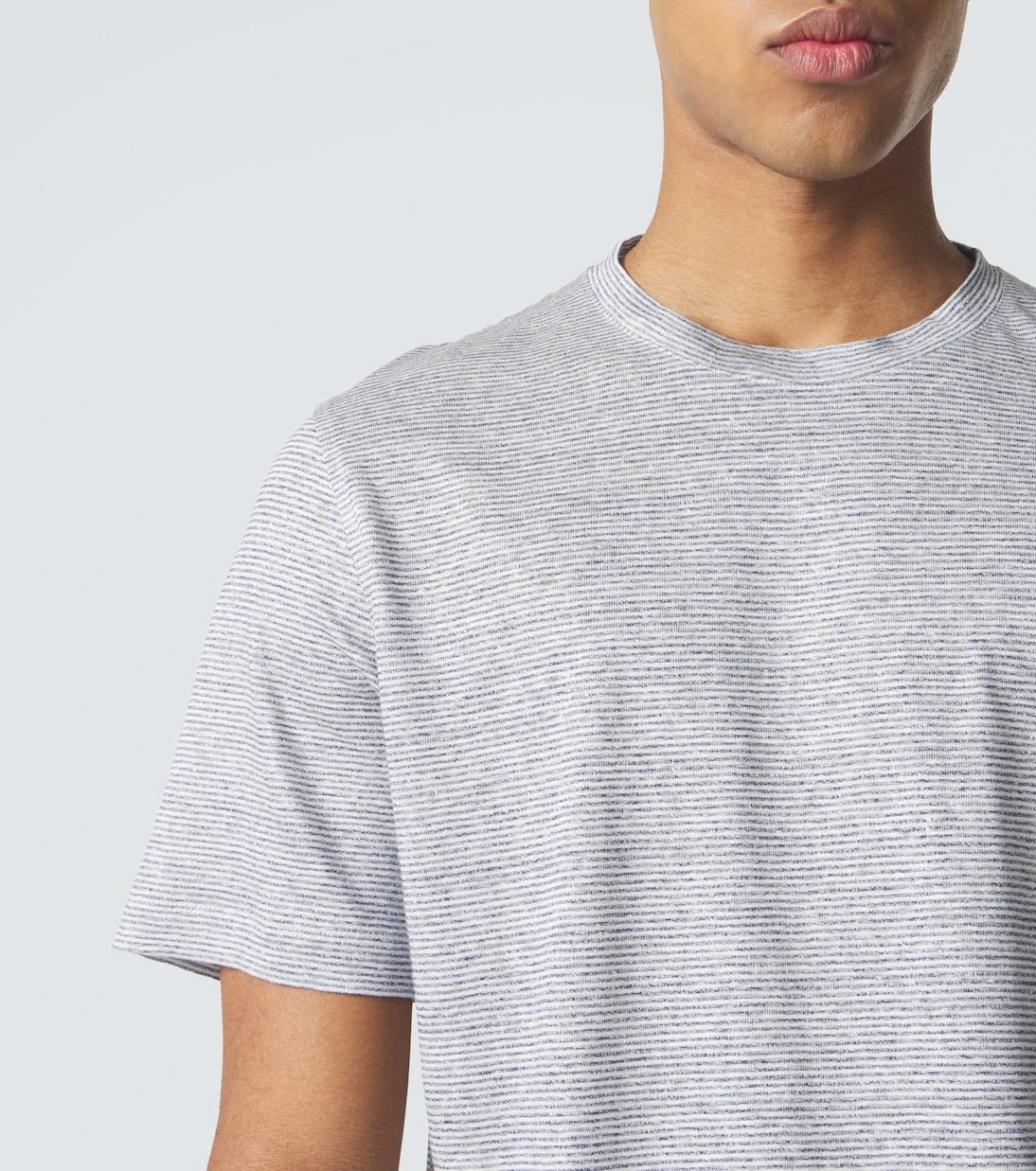 Brioni - Striped linen and cotton T-shirt