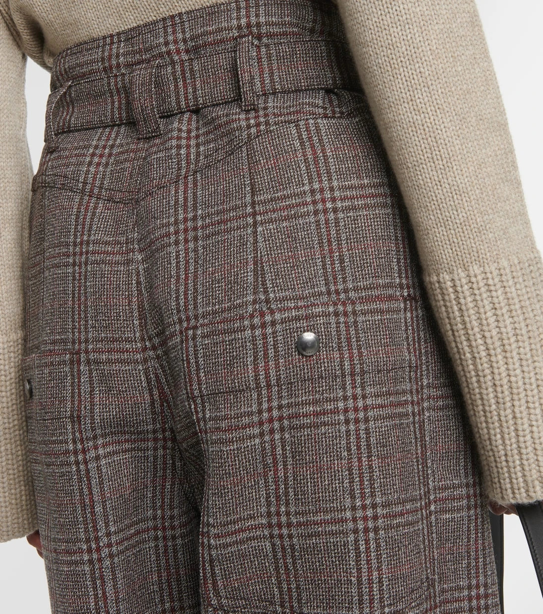 Tod's - Checked high-rise virgin wool pants
