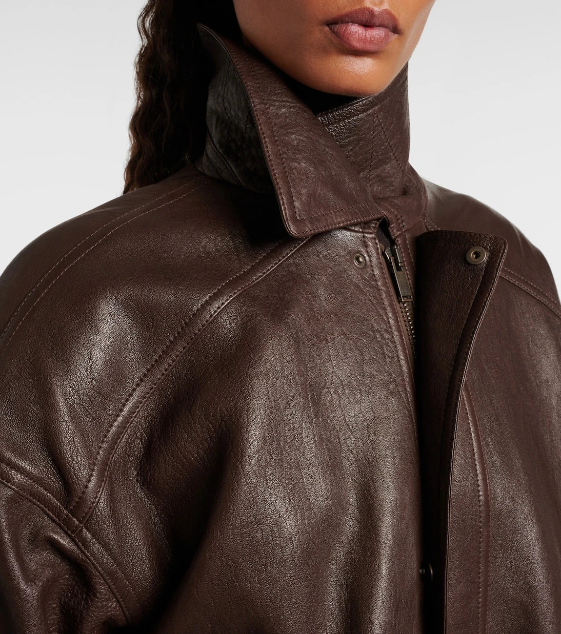 Saint Laurent - Leather bomber jacket