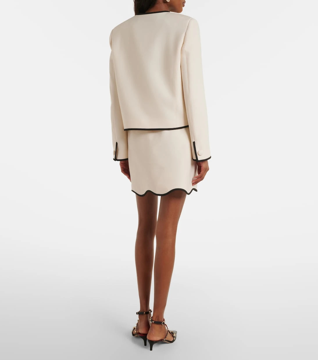 Valentino - Crepe Couture scalloped miniskirt
