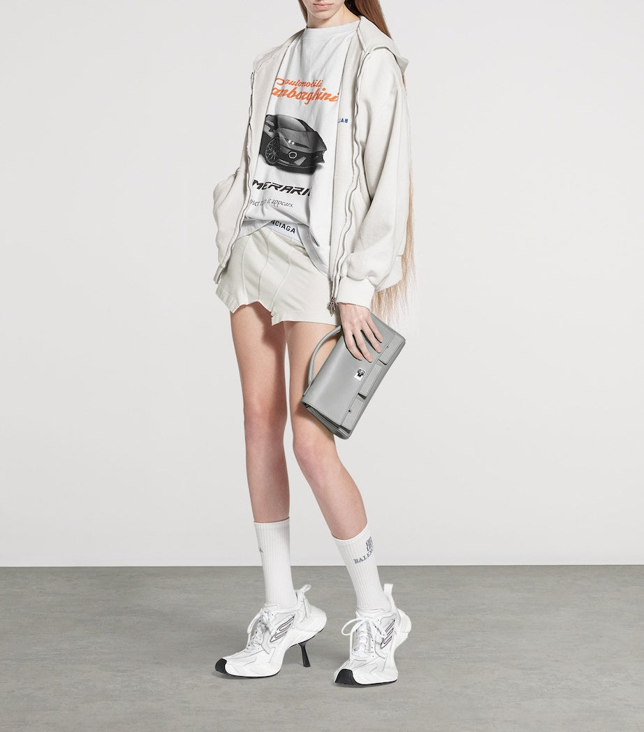 Balenciaga Black Small Calfskin Bel Air Clutch Bag