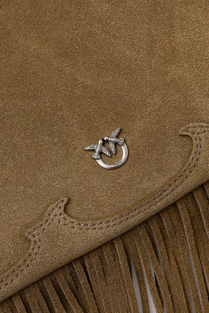 Pinko kadın süet crossbody çanta