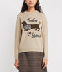 Weekend Max Mara Beige Jacquard Dog Sweater