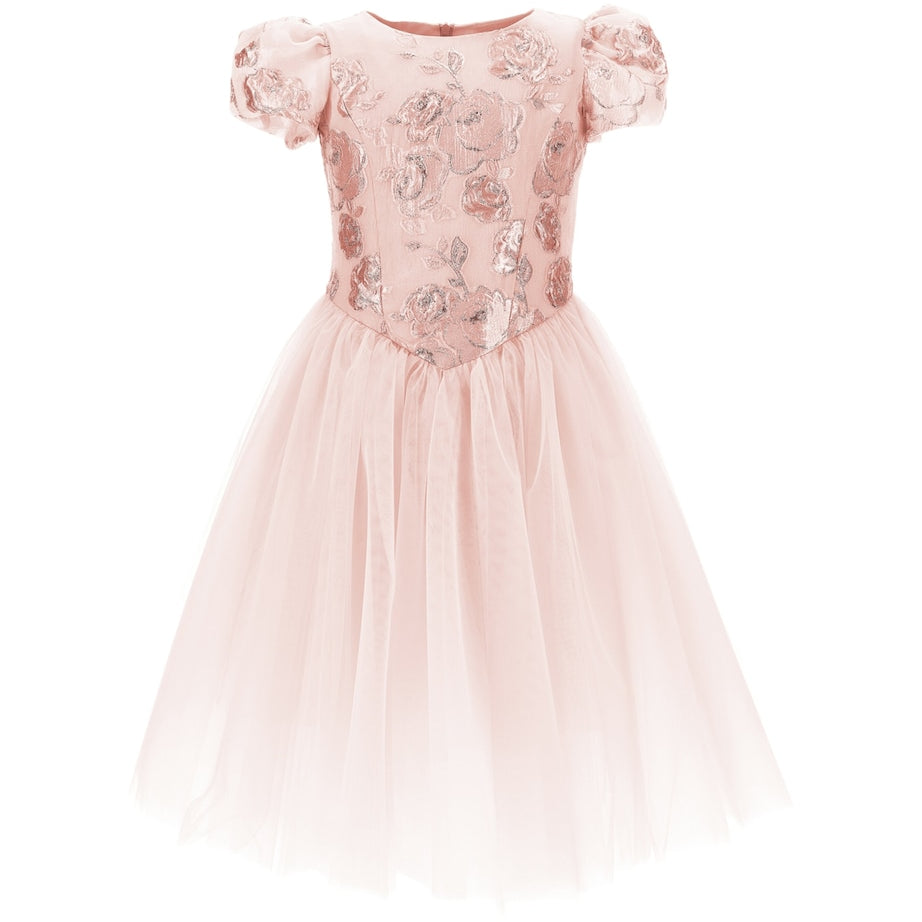 Monnalisa Pink Tulle Rose Dress (2-16 Years)