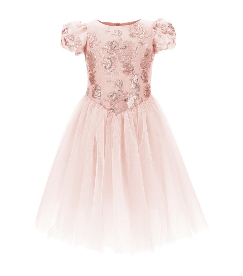 Monnalisa Pink Tulle Rose Dress (2-16 Years)