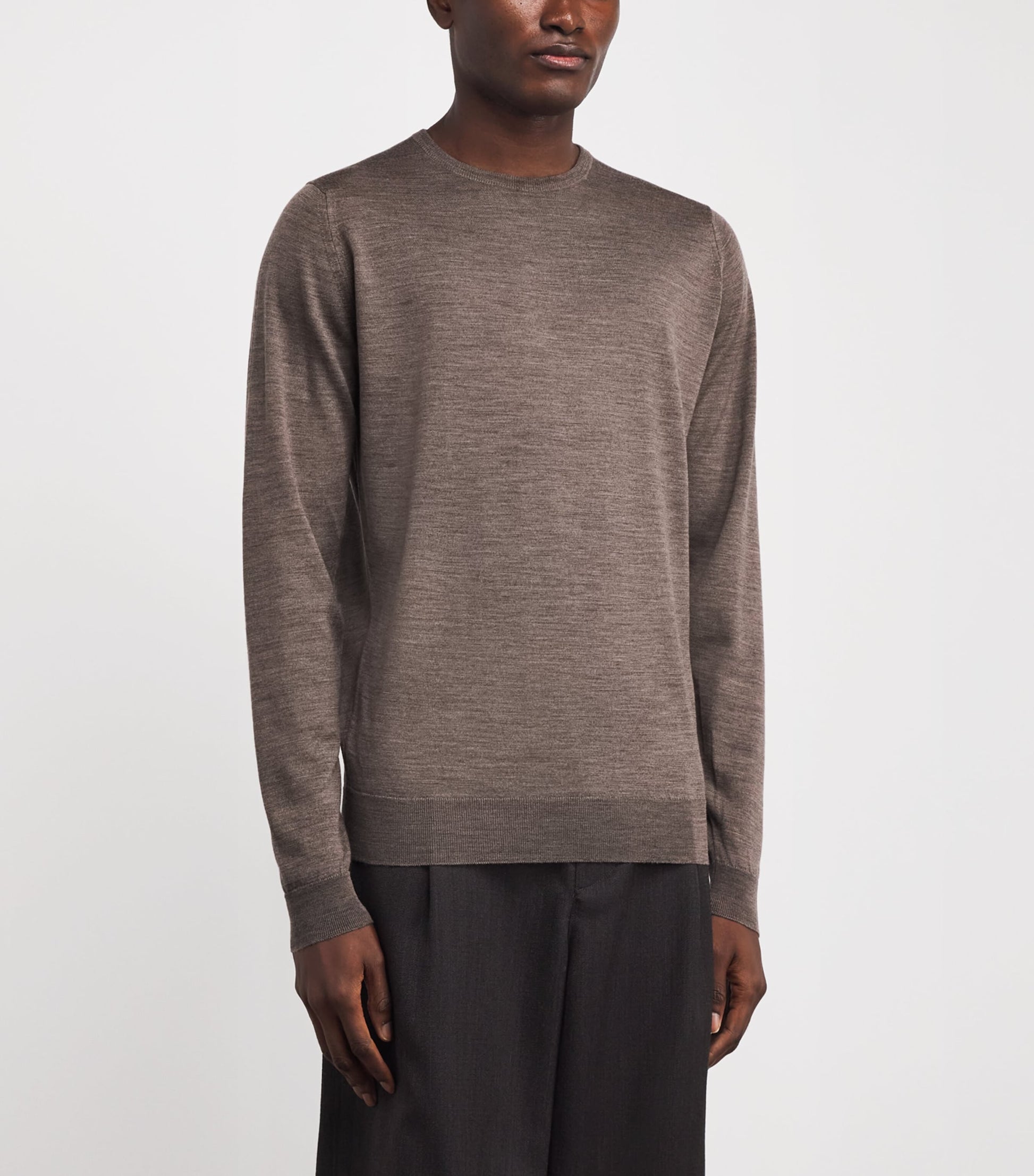 John Smedley Brown Merino Wool Sweater
