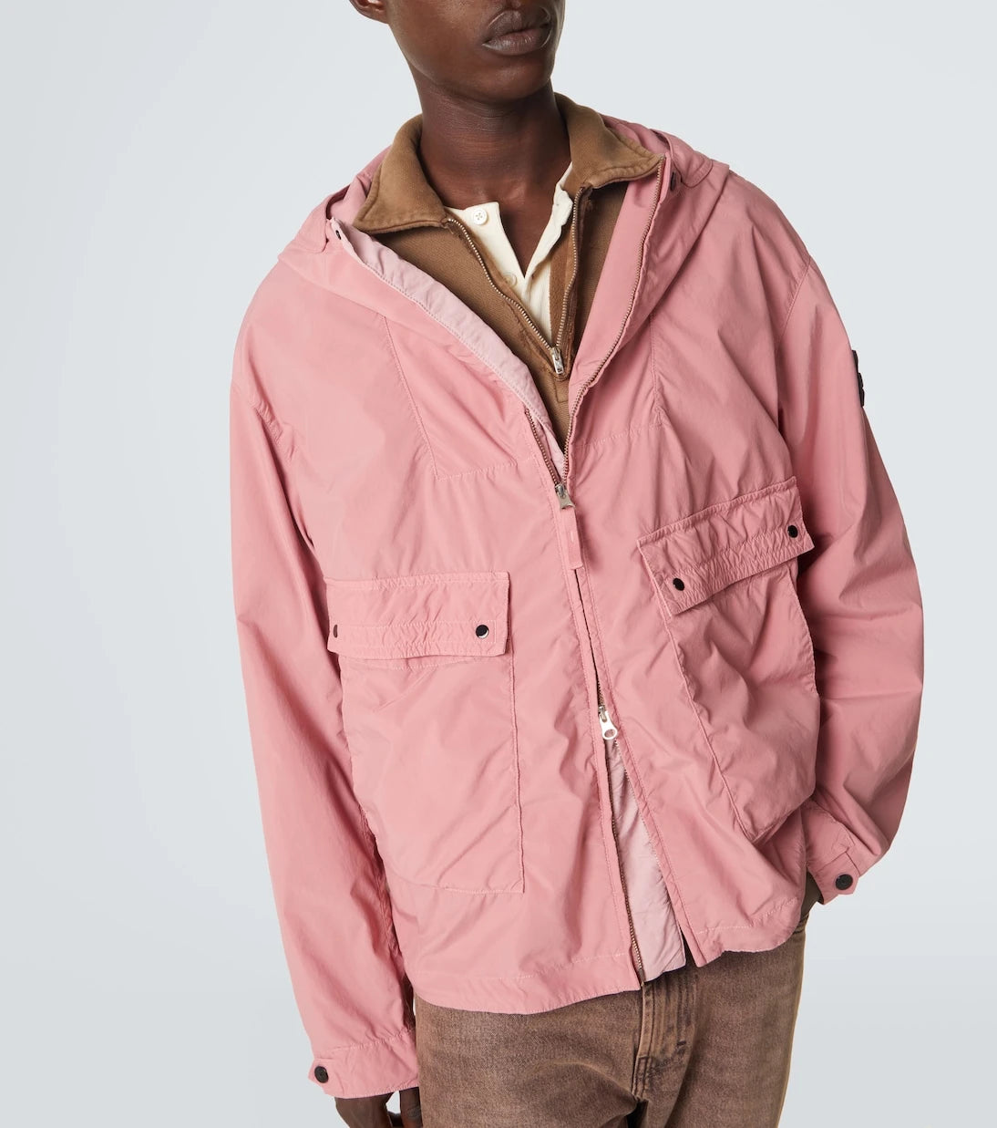 Stone Island - جاكيت بقبعة وبوصلة من قماش الكانفاس