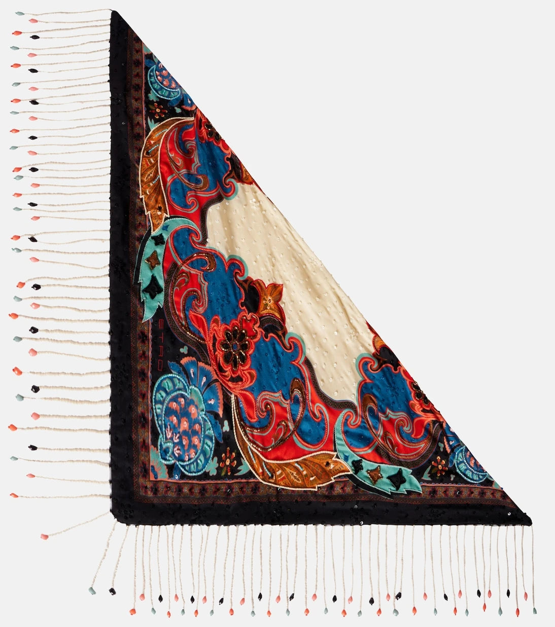 إترو - وشاح حريري مطبوع ومطرز