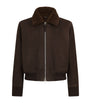 Brown Suede Bomber Jacket