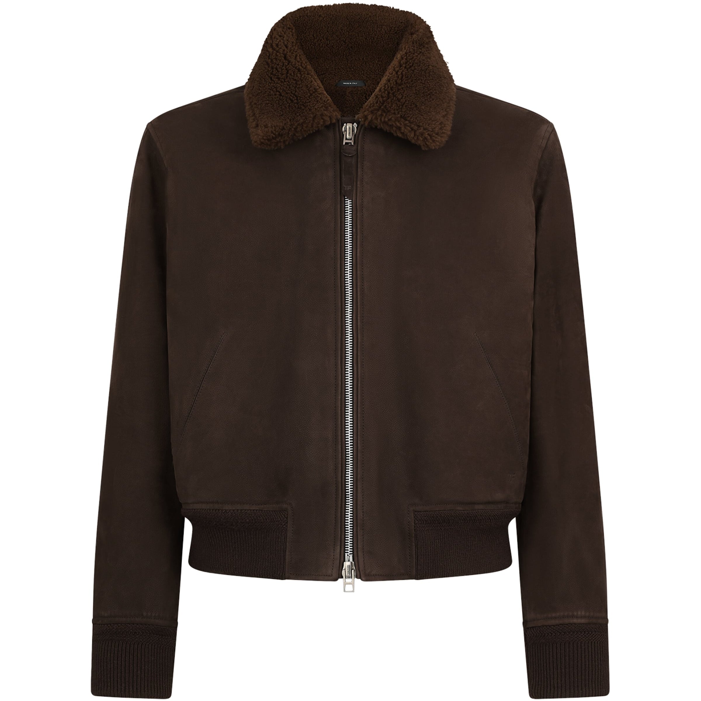 Brown Suede Bomber Jacket