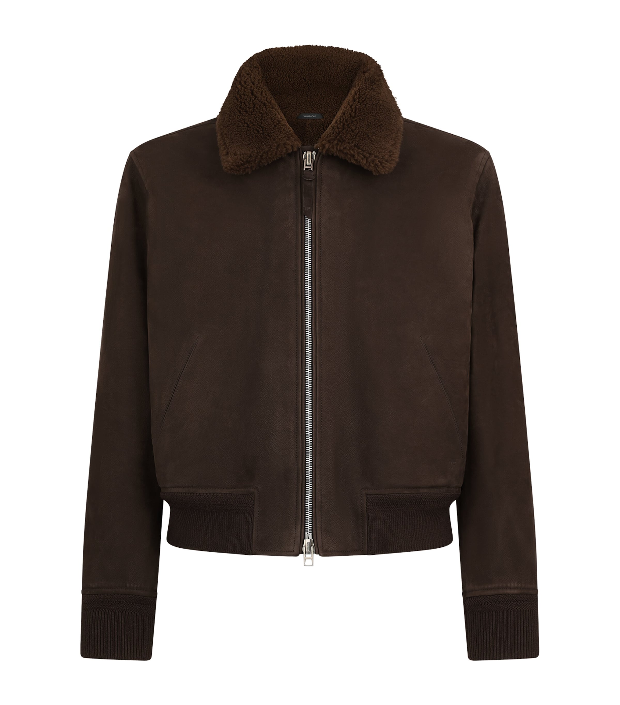 Brown Suede Bomber Jacket