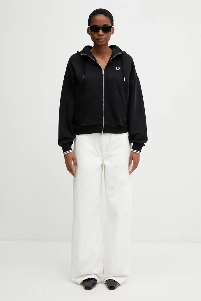 Fred Perry Kadın Pamuklu Fermuarlı Sweatshirt