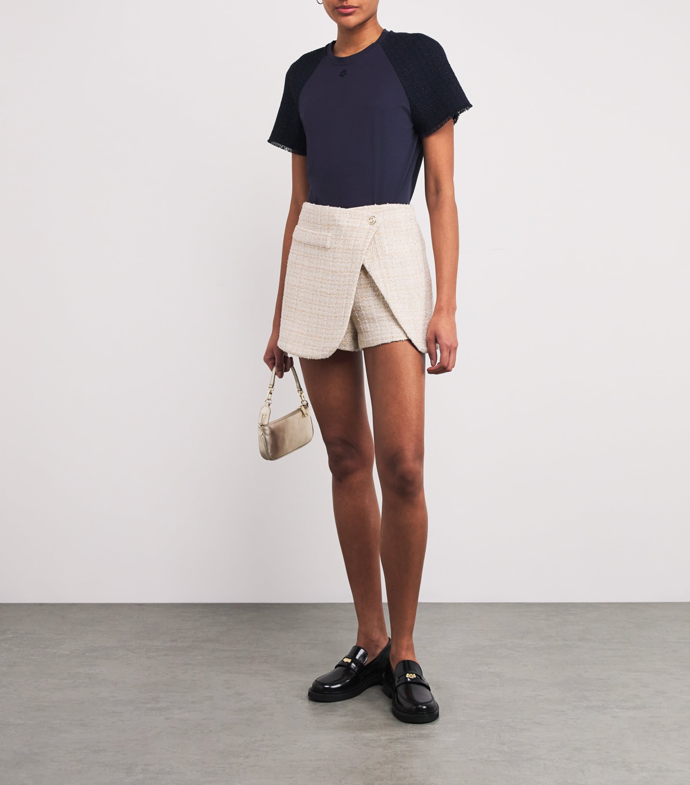 Maje Neutral Tweed Skort