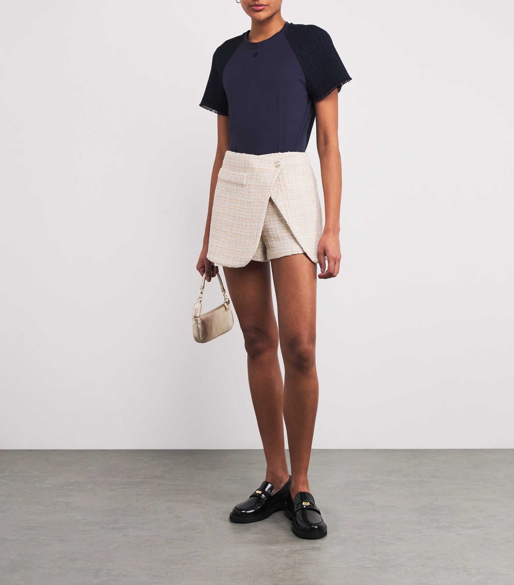 Maje Neutral Tweed Skort