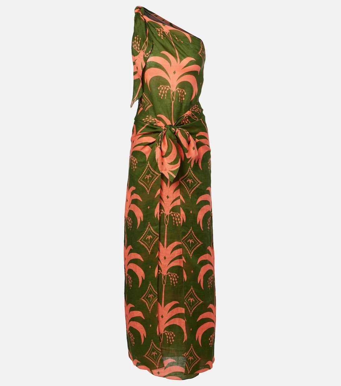 Johanna Ortiz - Asymmetric printed linen maxi dress