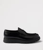 Brushed Leather Flatform Loafers