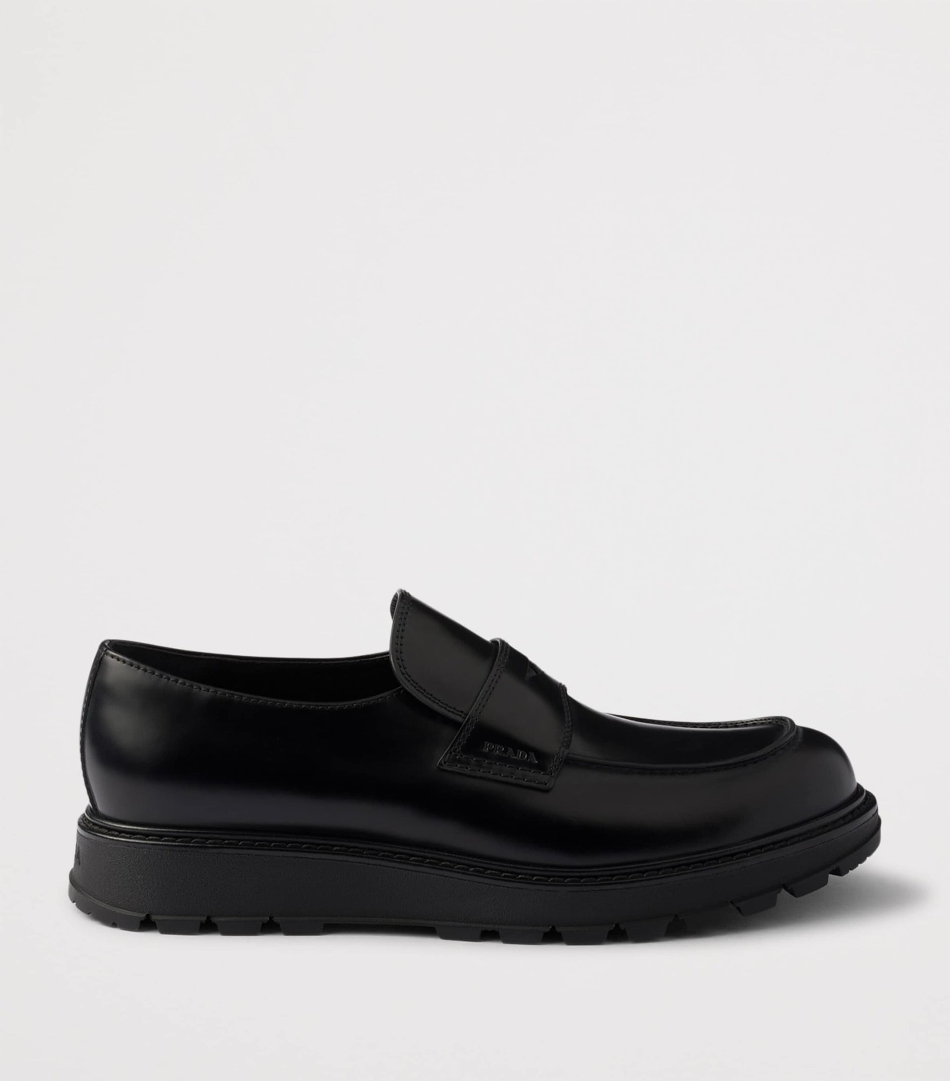 Brushed Leather Flatform Loafers