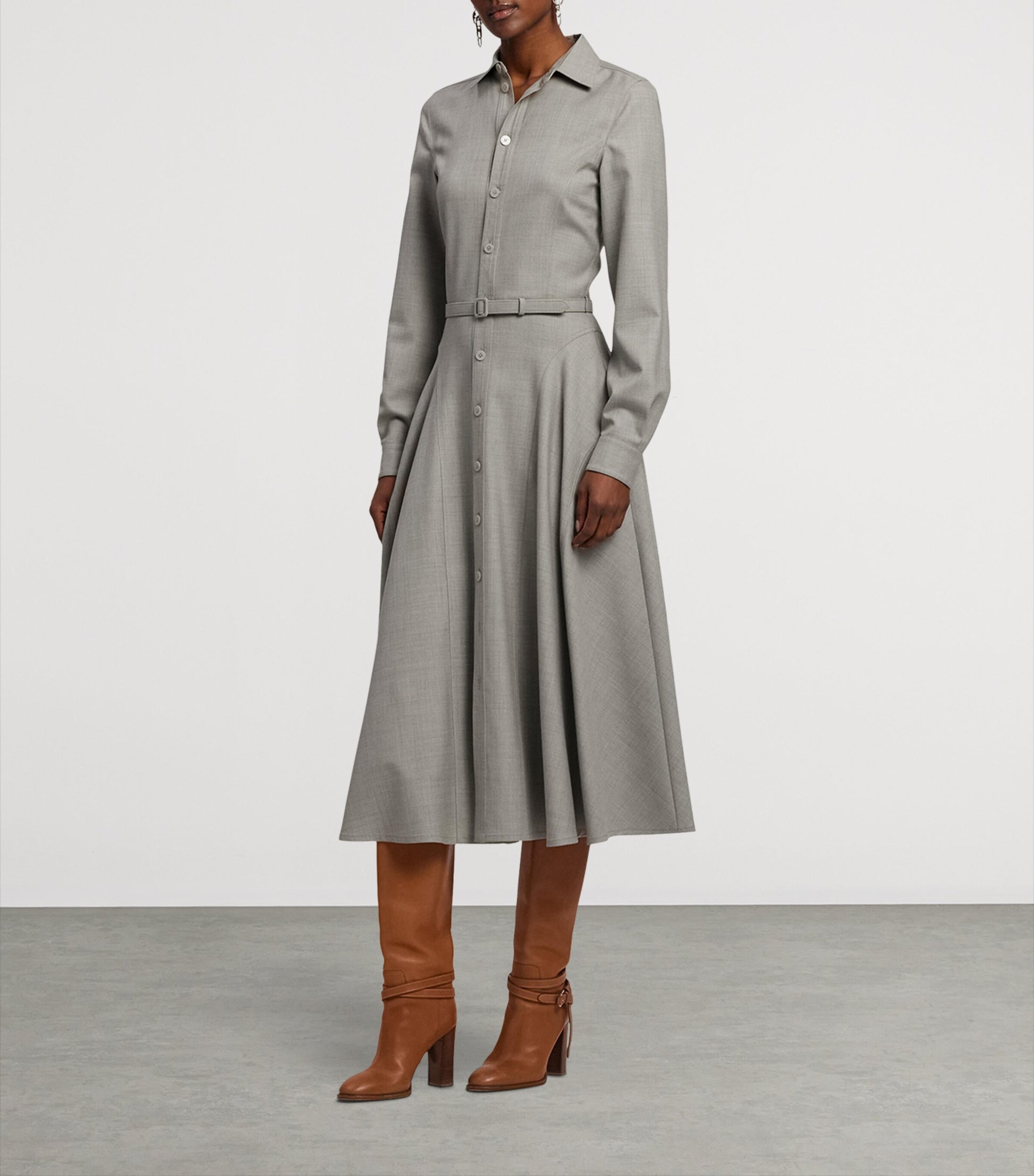 Wool Belted Safford Midi Dress