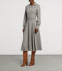 Ralph Lauren Collection Grey Wool Belted Safford Midi Dress