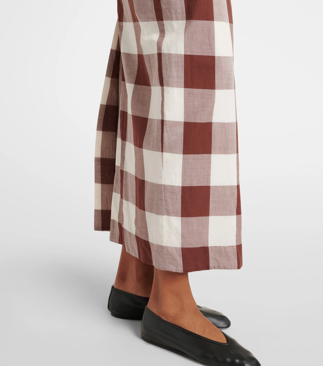 Posse - Mira gingham cotton maxi skirt