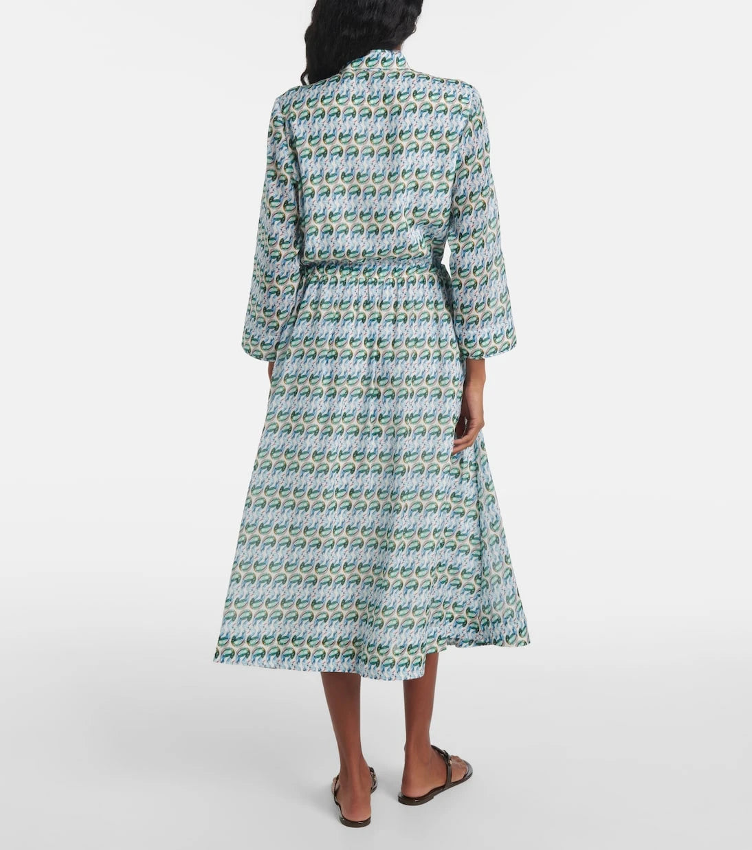 Tory Burch - Printed silk and cotton midi dress