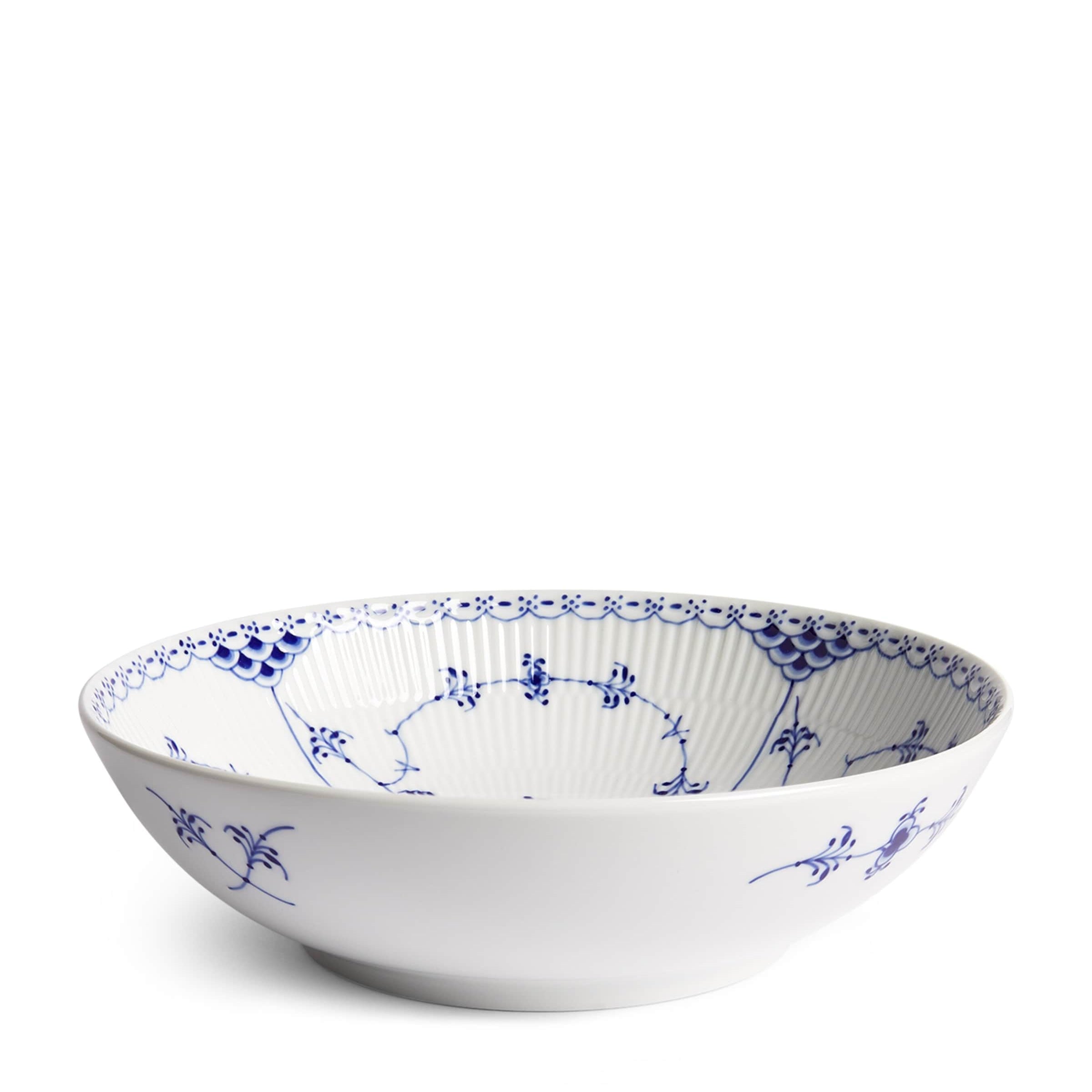 Blue Fluted Half Lace Bowl (21cm)