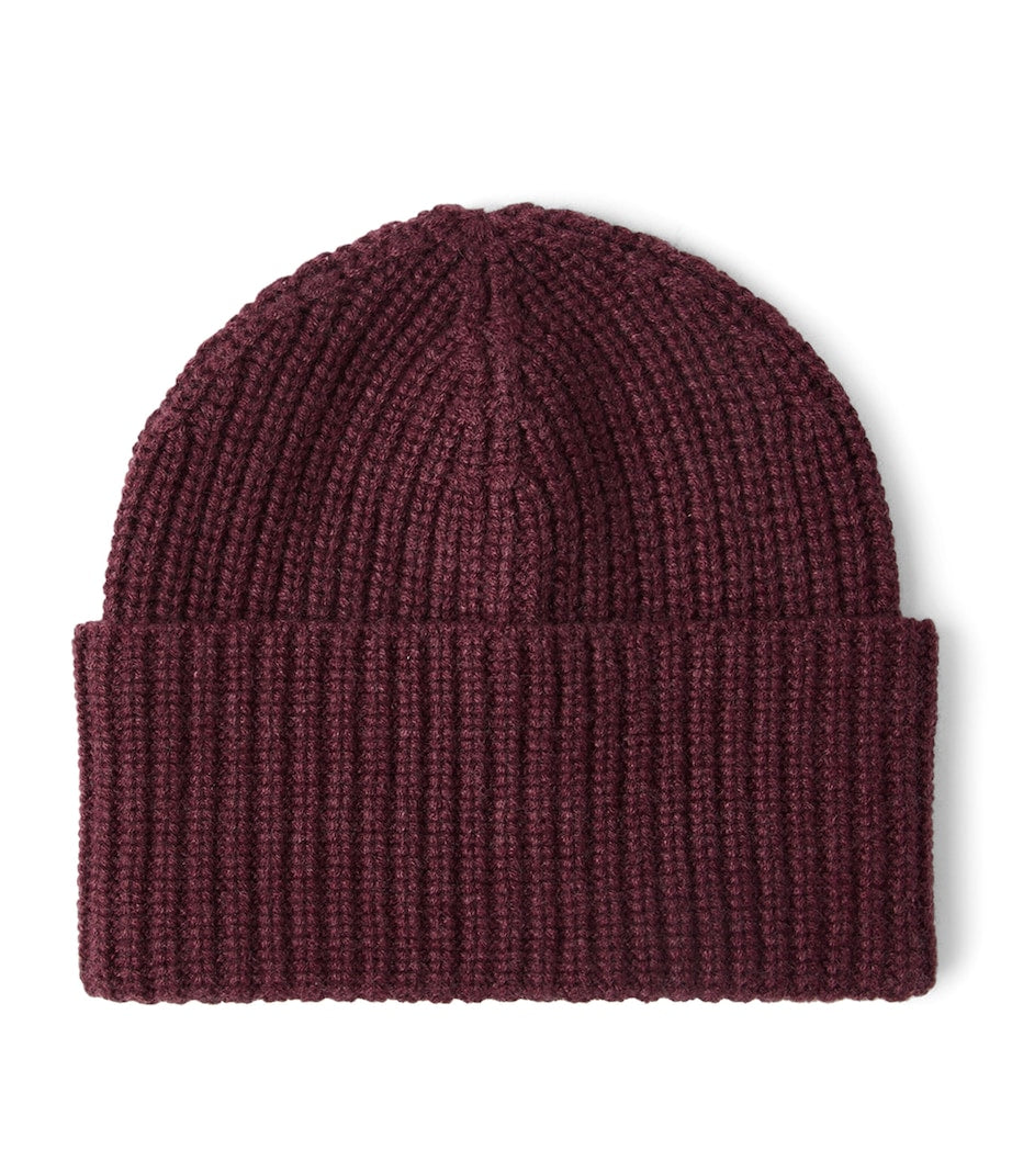 Cashmere Rib-Knit Beanie