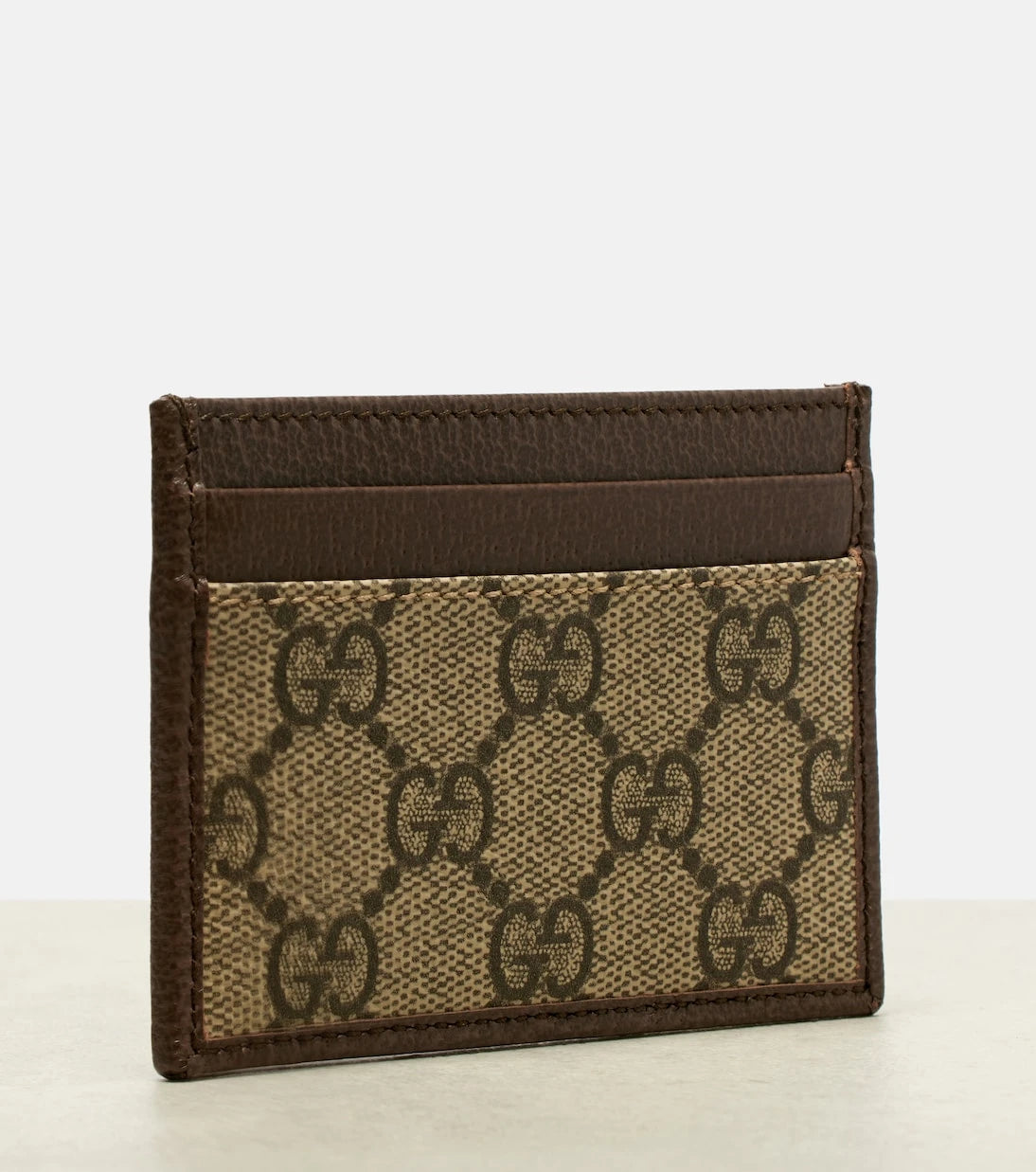 Gucci - Ophidia leather-trimmed card holder