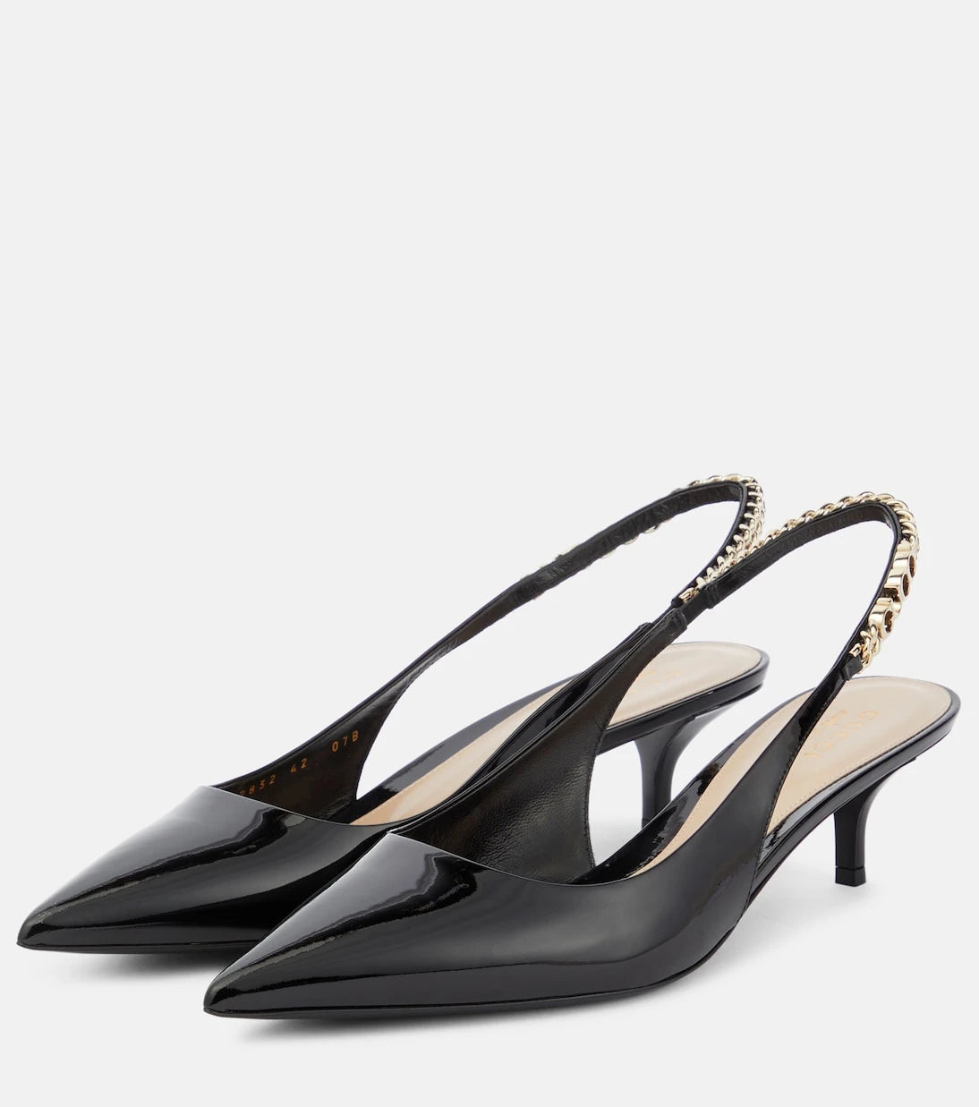 Gucci - Gucci Signoria patent leather slingback pumps