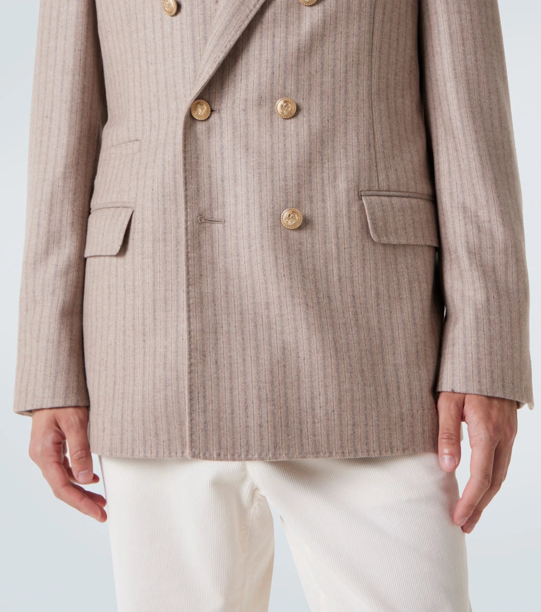 Brunello Cucinelli - Striped cashmere and silk blazer