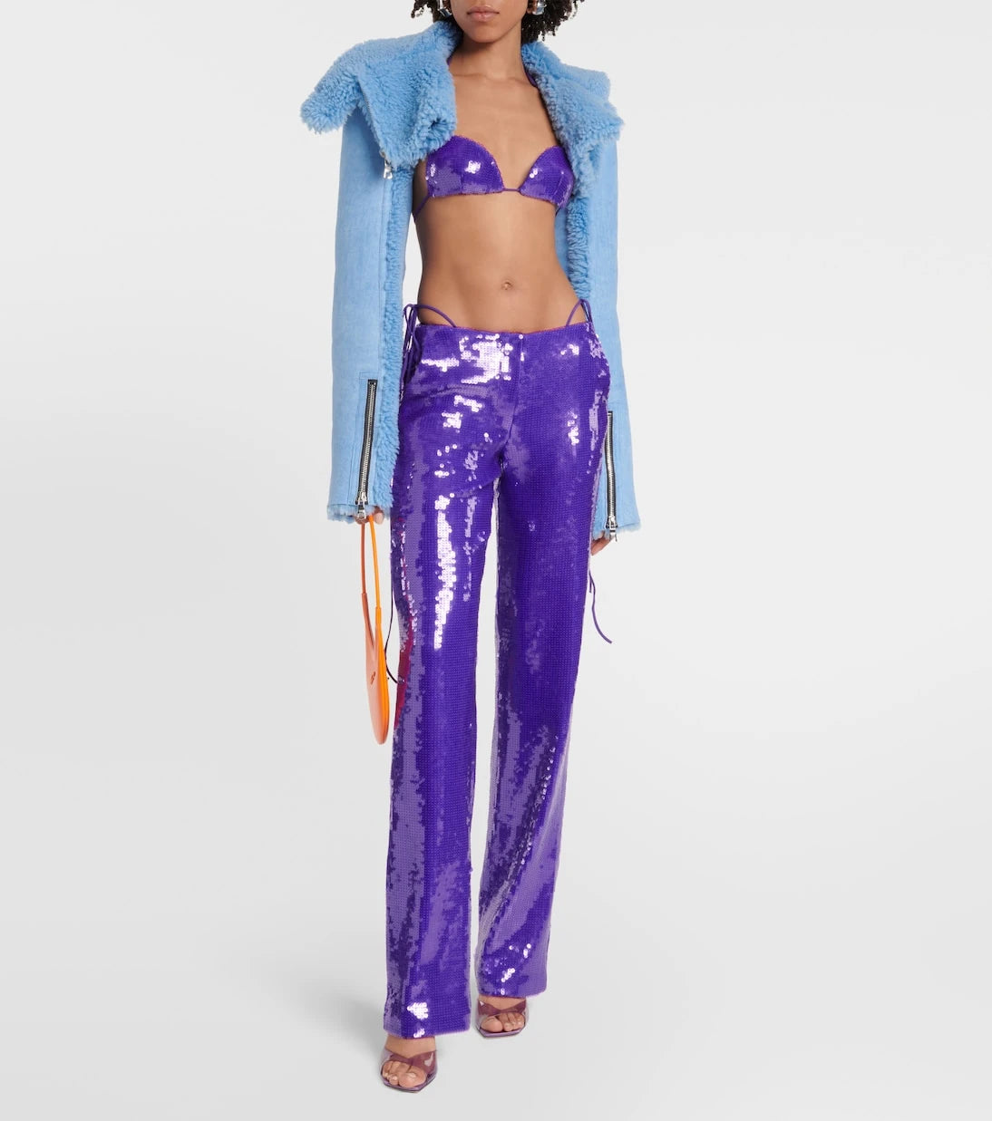 LaQuan Smith - Sequined wide-leg pants