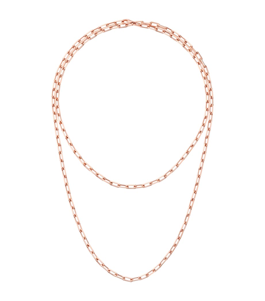 Small Rose Gold Santos de Cartier Long Chain Necklace