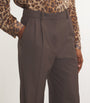 Maje Brown Wide-Leg Tailored Trousers