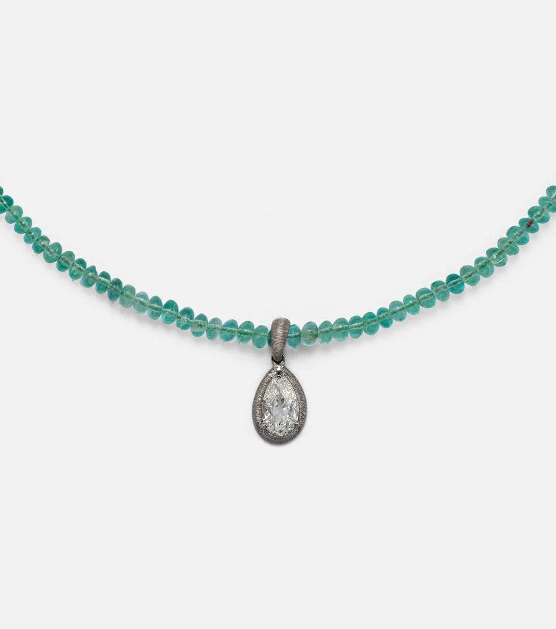 Kamyen - 18kt gold necklace with emerald and diamonds