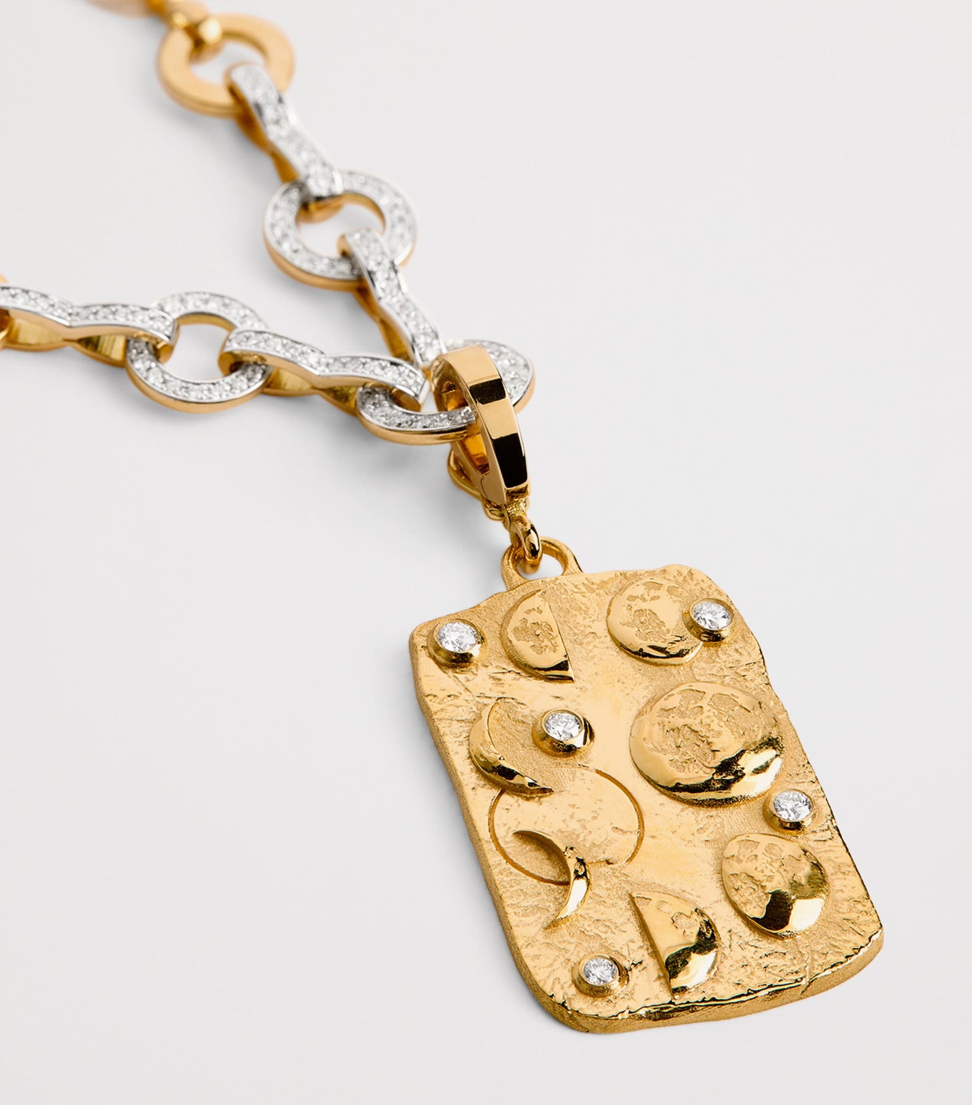 Yellow Gold and Diamond New Beginnings Moon Phases Charm