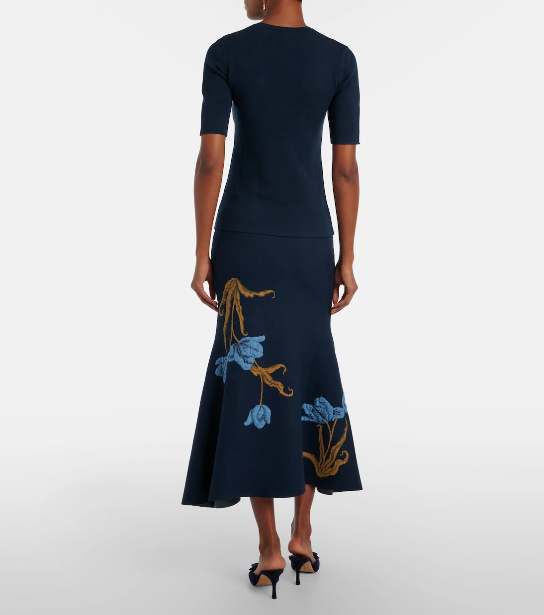 Erdem - Floral jacquard midi skirt