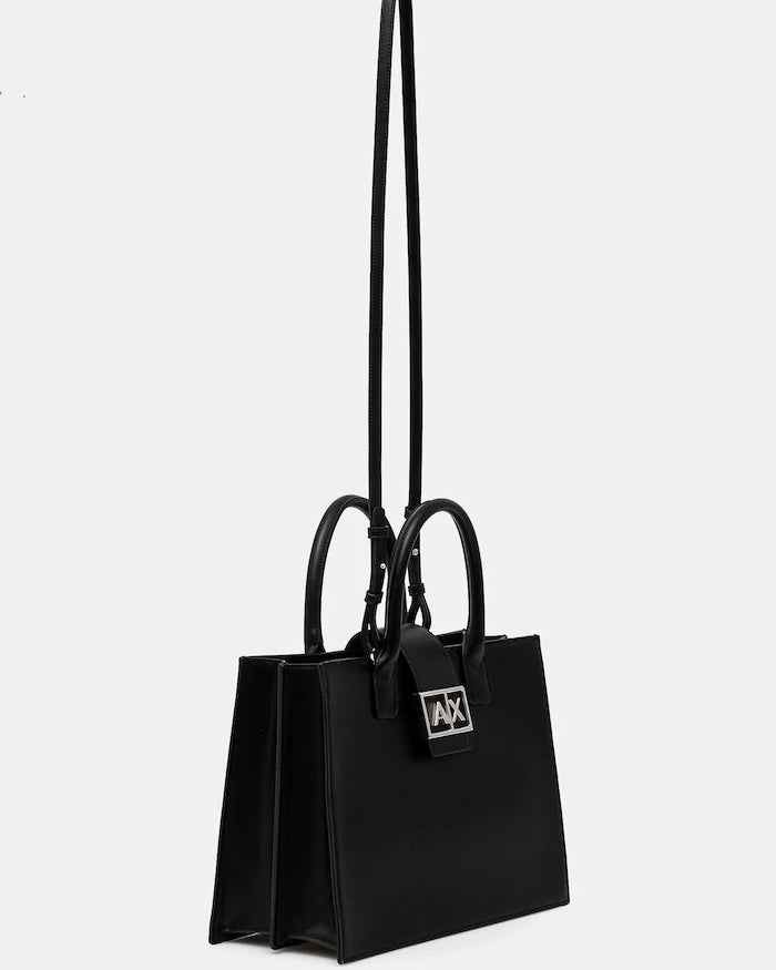 Armani Exchange suni deri kadın shopping çanta